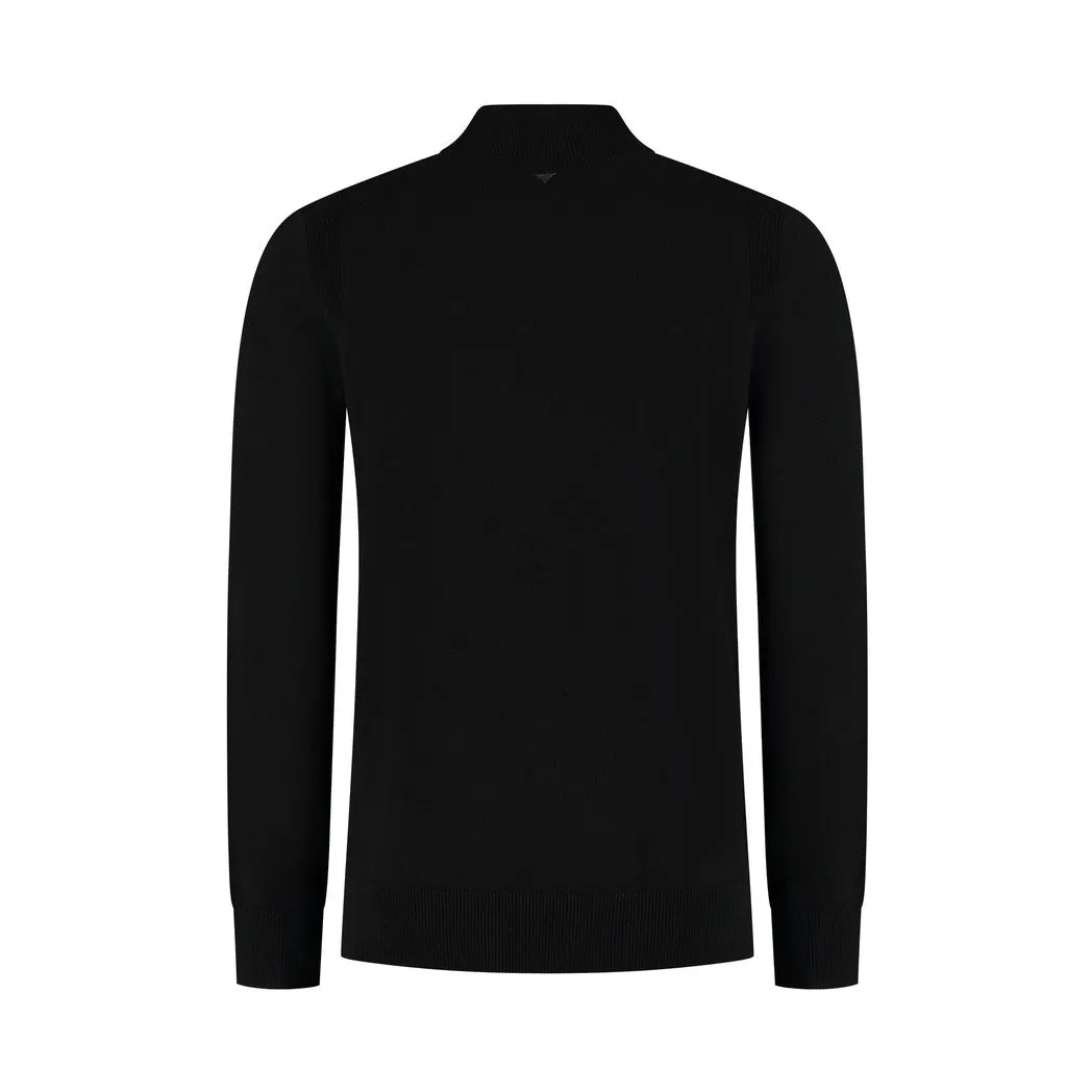 Hidden Halfzip Knitwear Black