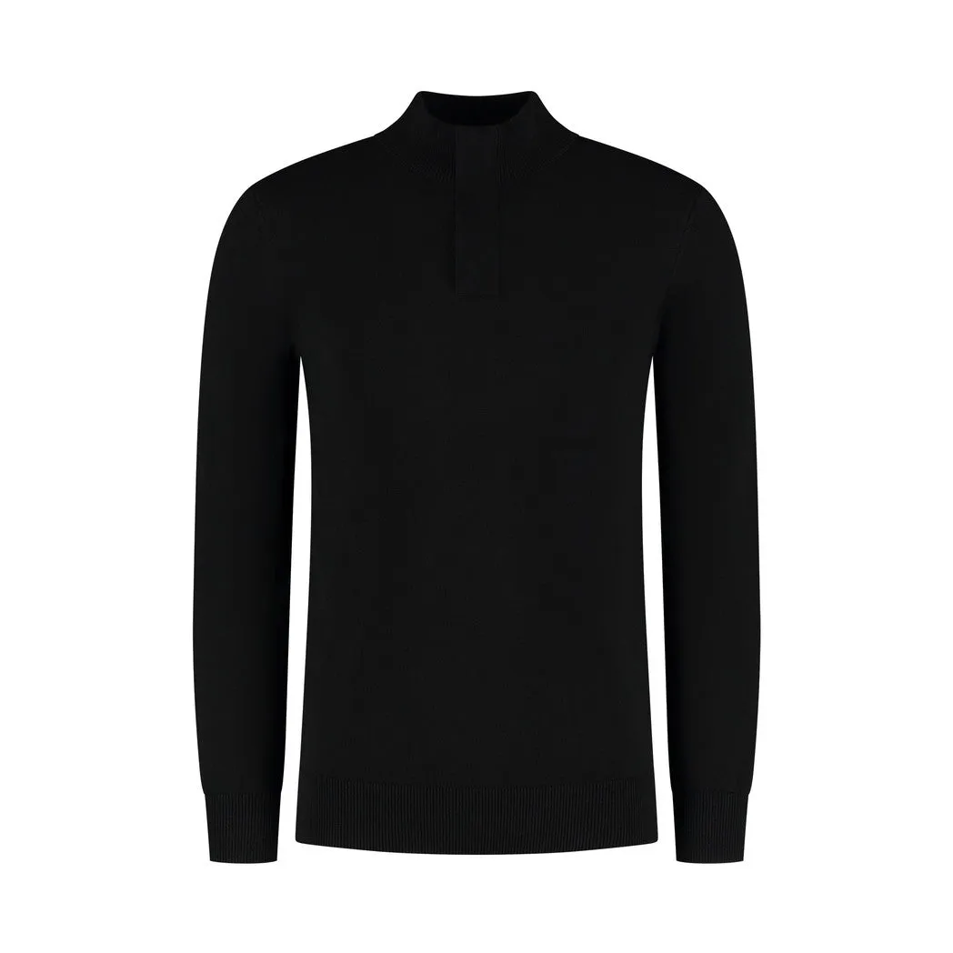 Hidden Halfzip Knitwear Black