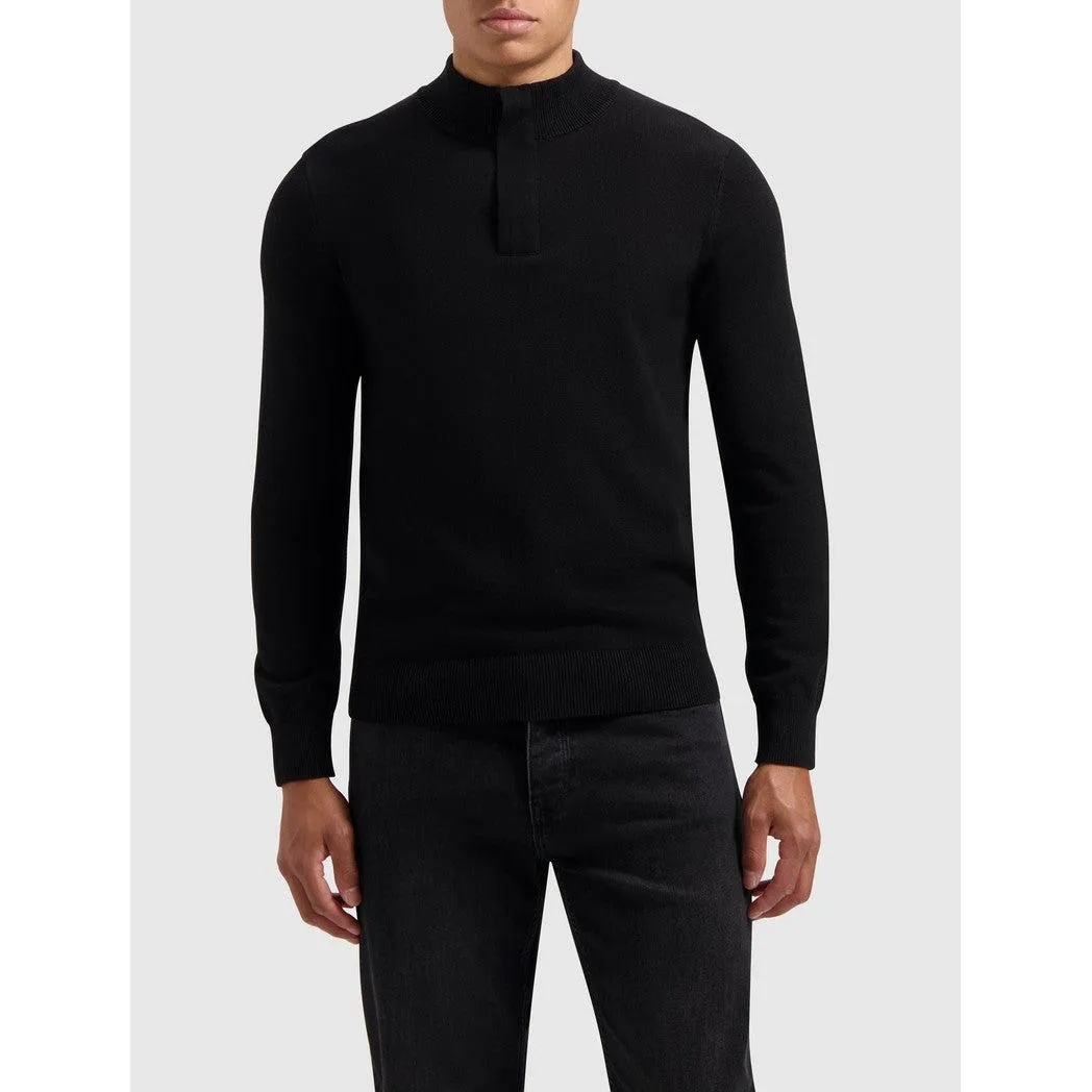 Hidden Halfzip Knitwear Black