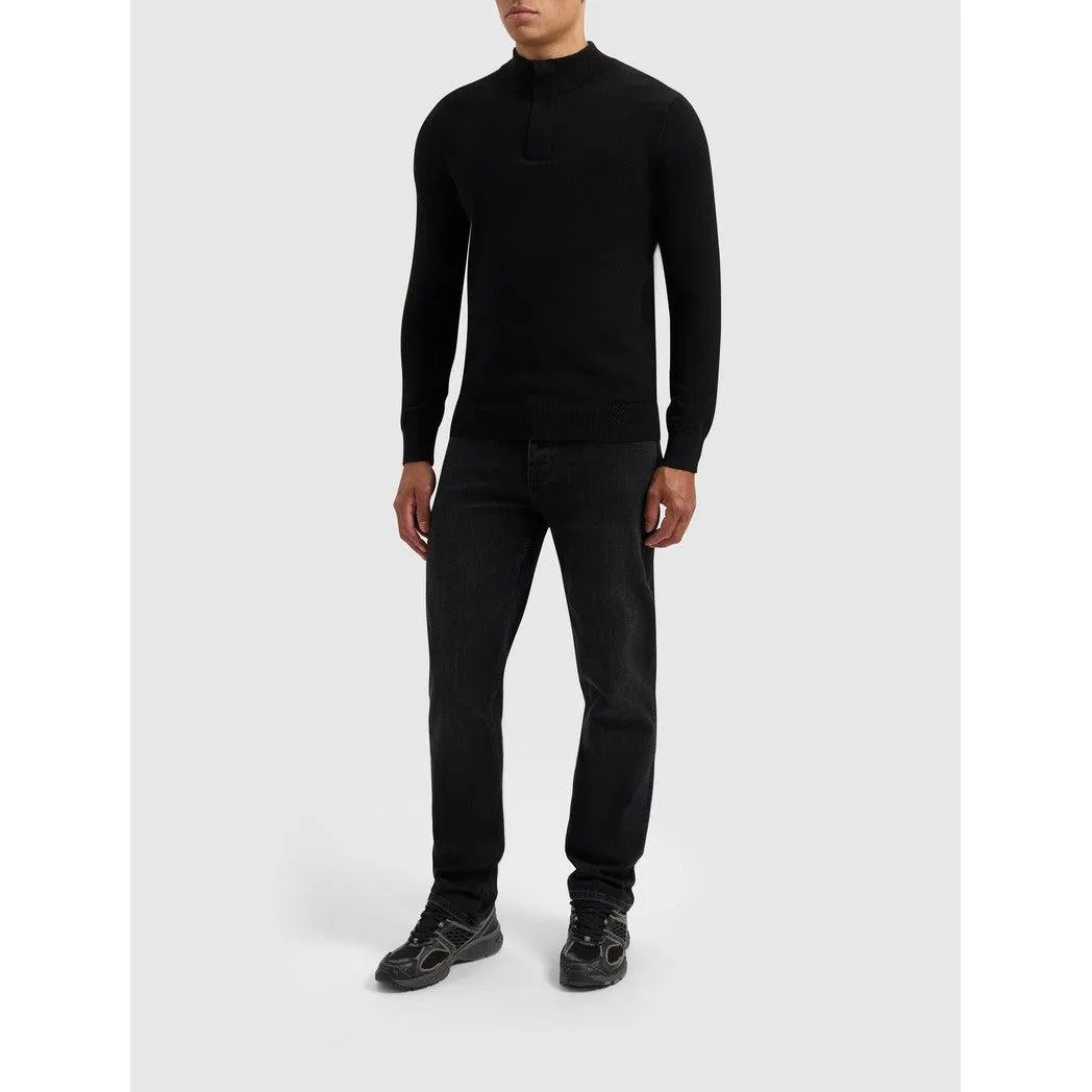 Hidden Halfzip Knitwear Black