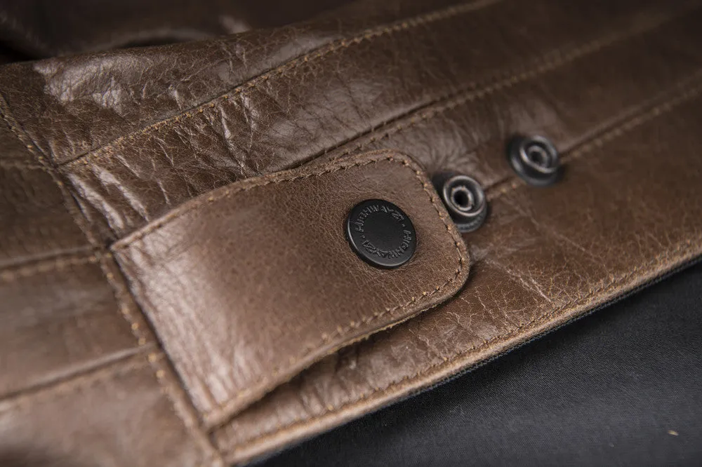 Highway 21 Primer Leather Motorcycle Jacket