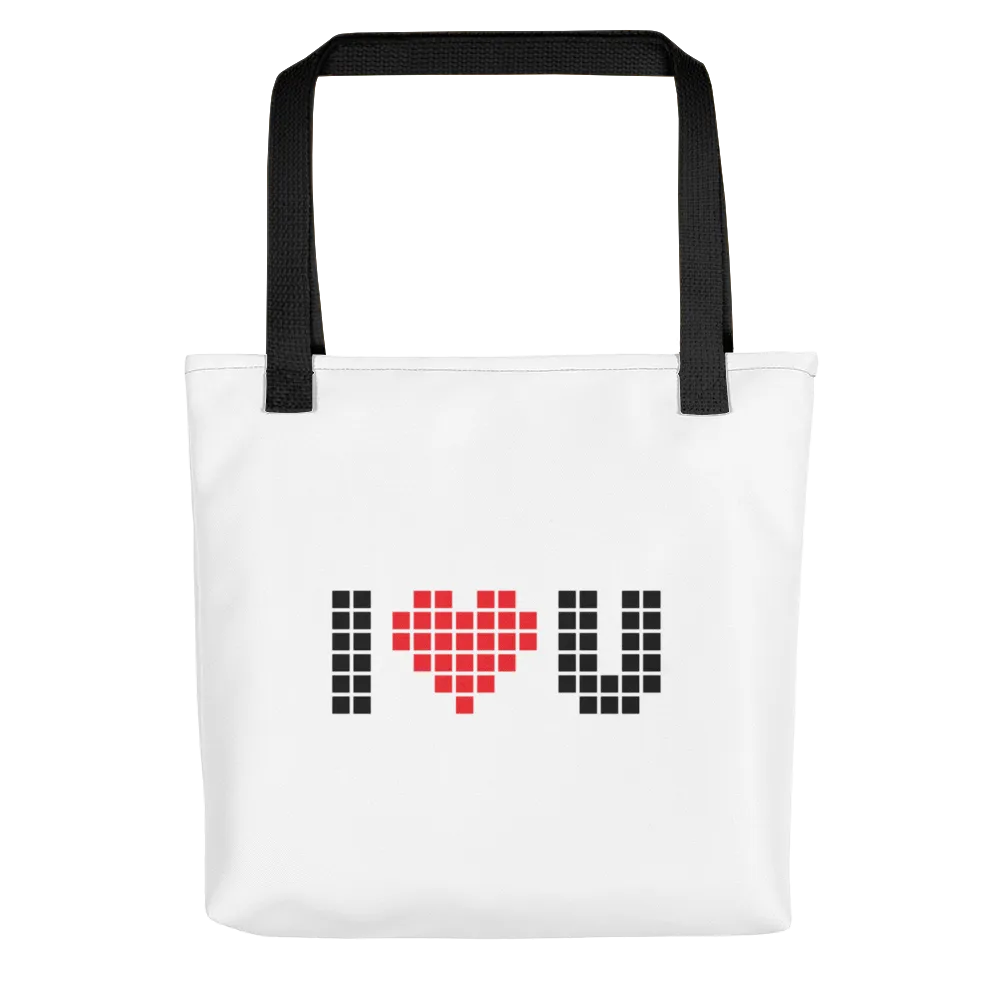 I Heart U Pixel Tote bag