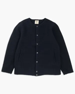Jackman Wool Collarless Jacket - Navy