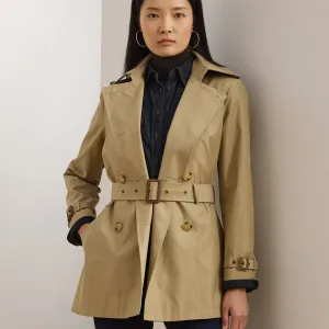 Lauren Ralph Lauren Double-Breasted Cotton-Blend Trench Coat In Birch Tan