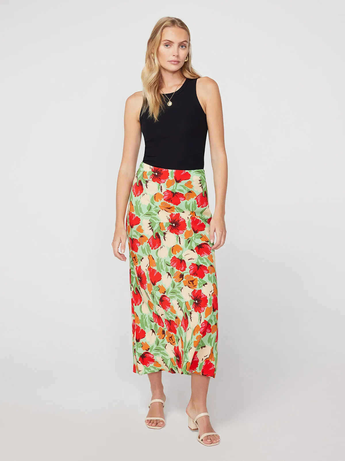 Layla Green Garden Floral Skirt