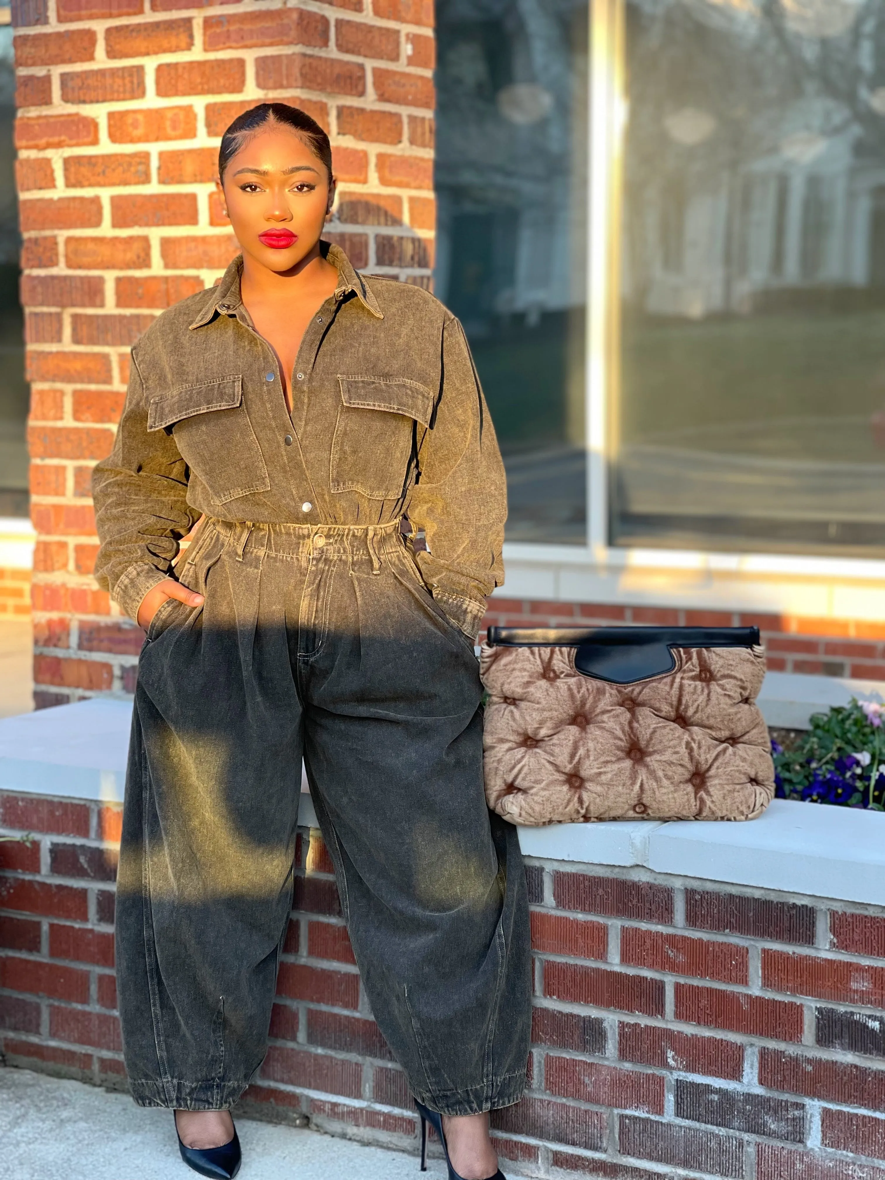 Lia Gray Denim Pant