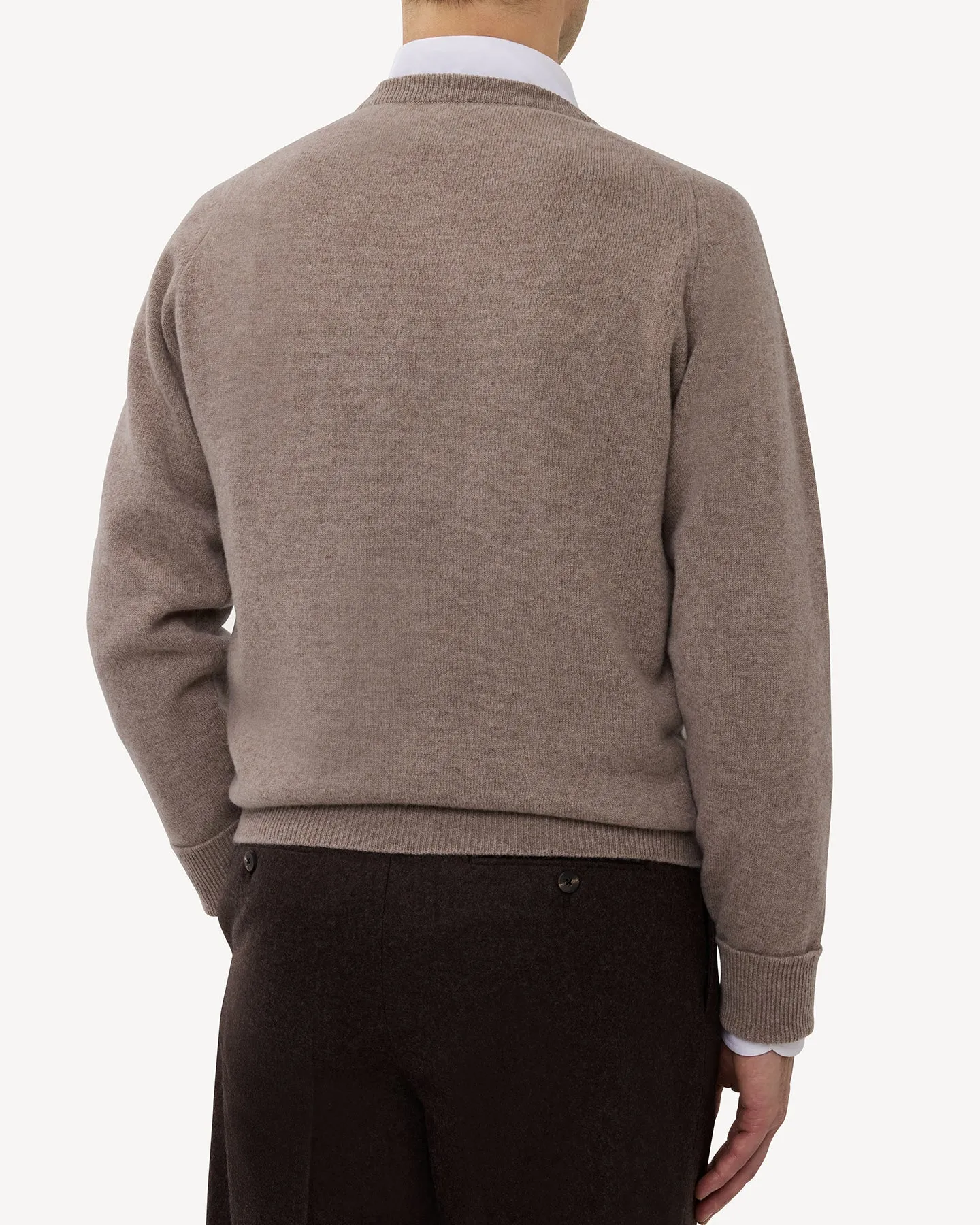Light Brown Lambswool Crew Neck