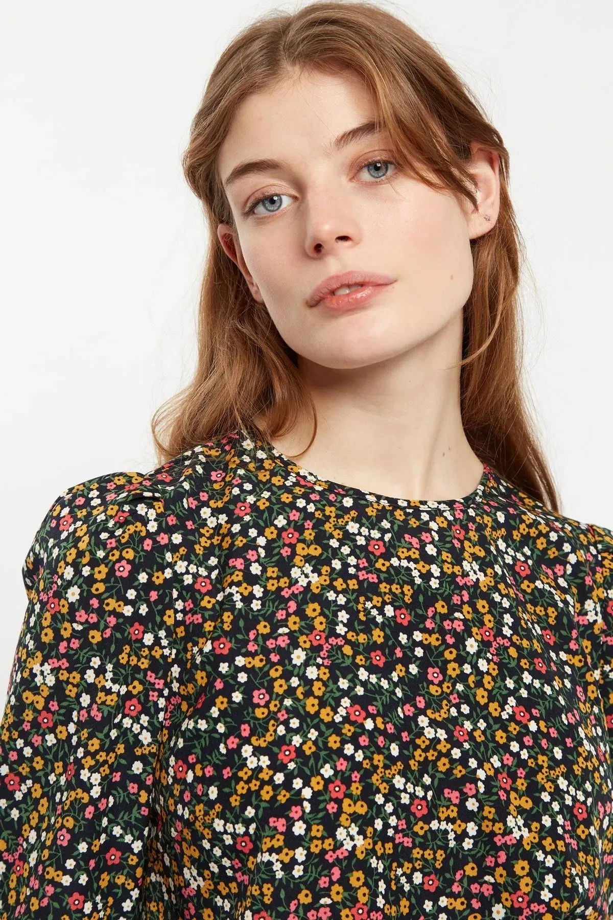 Lima Dippy Ditsy Print Long Sleeve Blouse