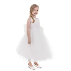 Little Girls Ivory Beads Embroidery Luxurious Flower Girl Dress 2-6