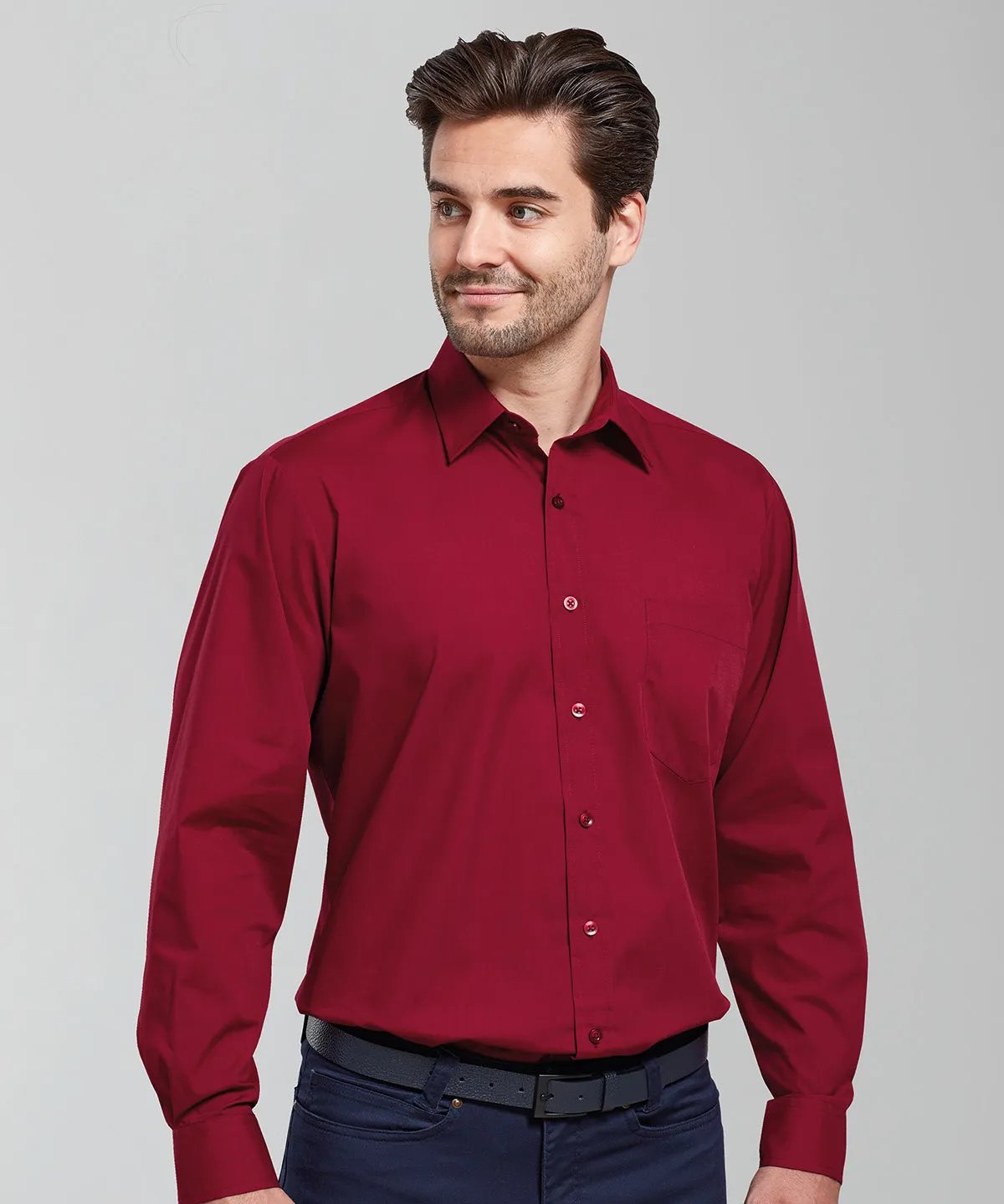 Long sleeve poplin shirt | Emerald