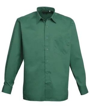 Long sleeve poplin shirt | Emerald