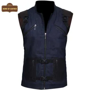 MDJ02 HoL Branded Denim Blue Vest for Men's