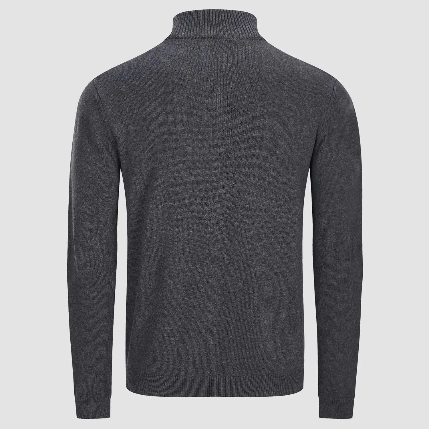 Men's Knitted Turtleneck Sweater - 1/4 Zip Pullover