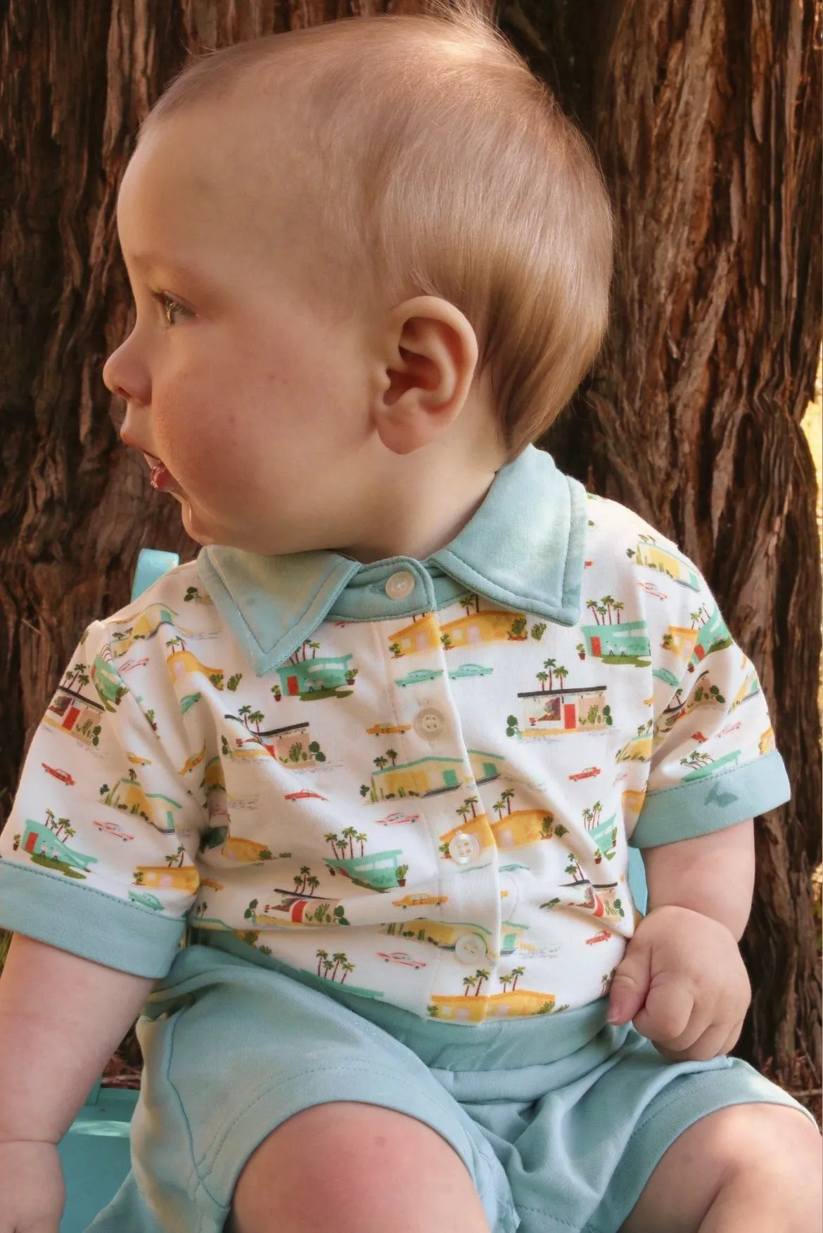 Mid Century Summer Baby And Toddler Boys Romper