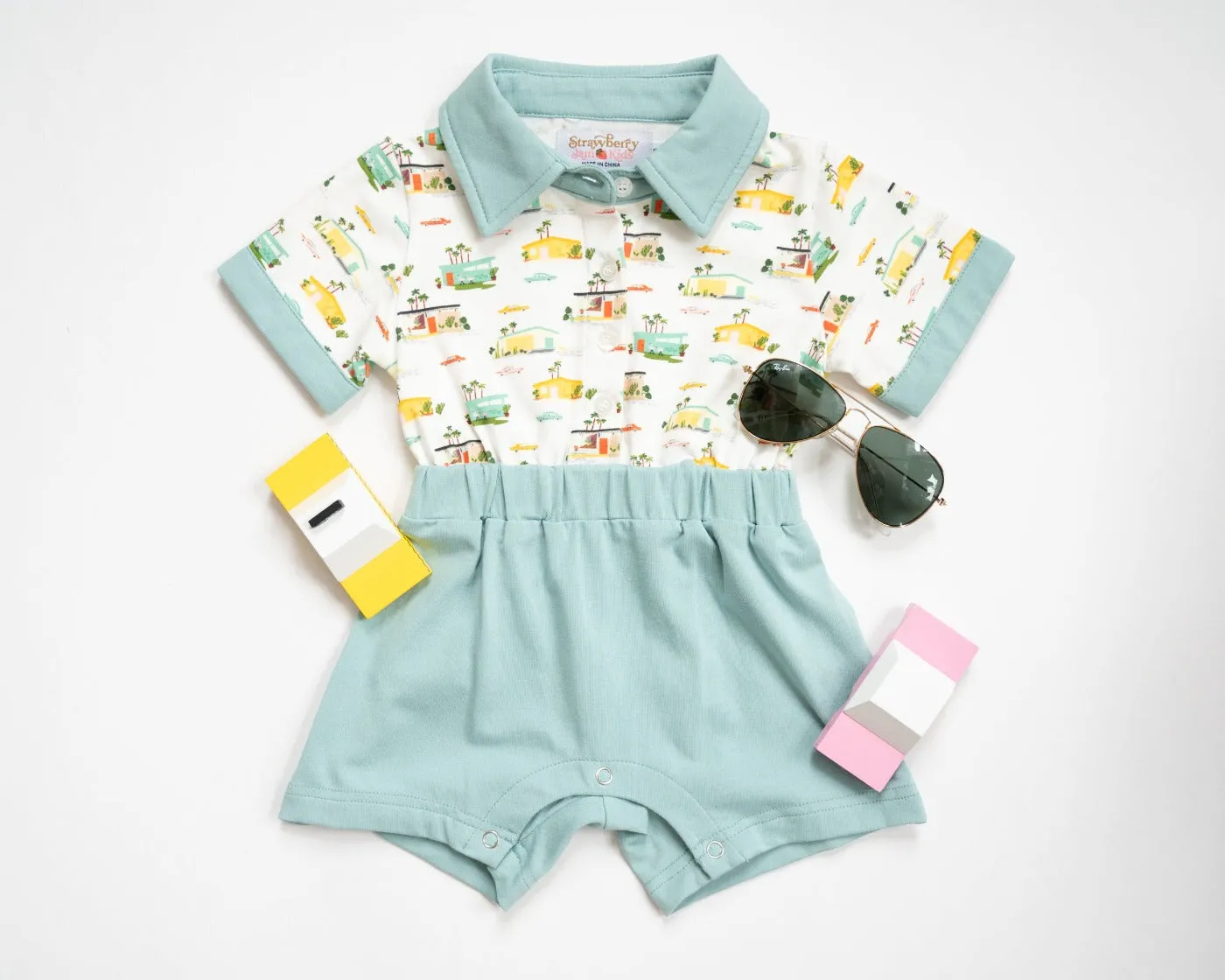Mid Century Summer Baby And Toddler Boys Romper