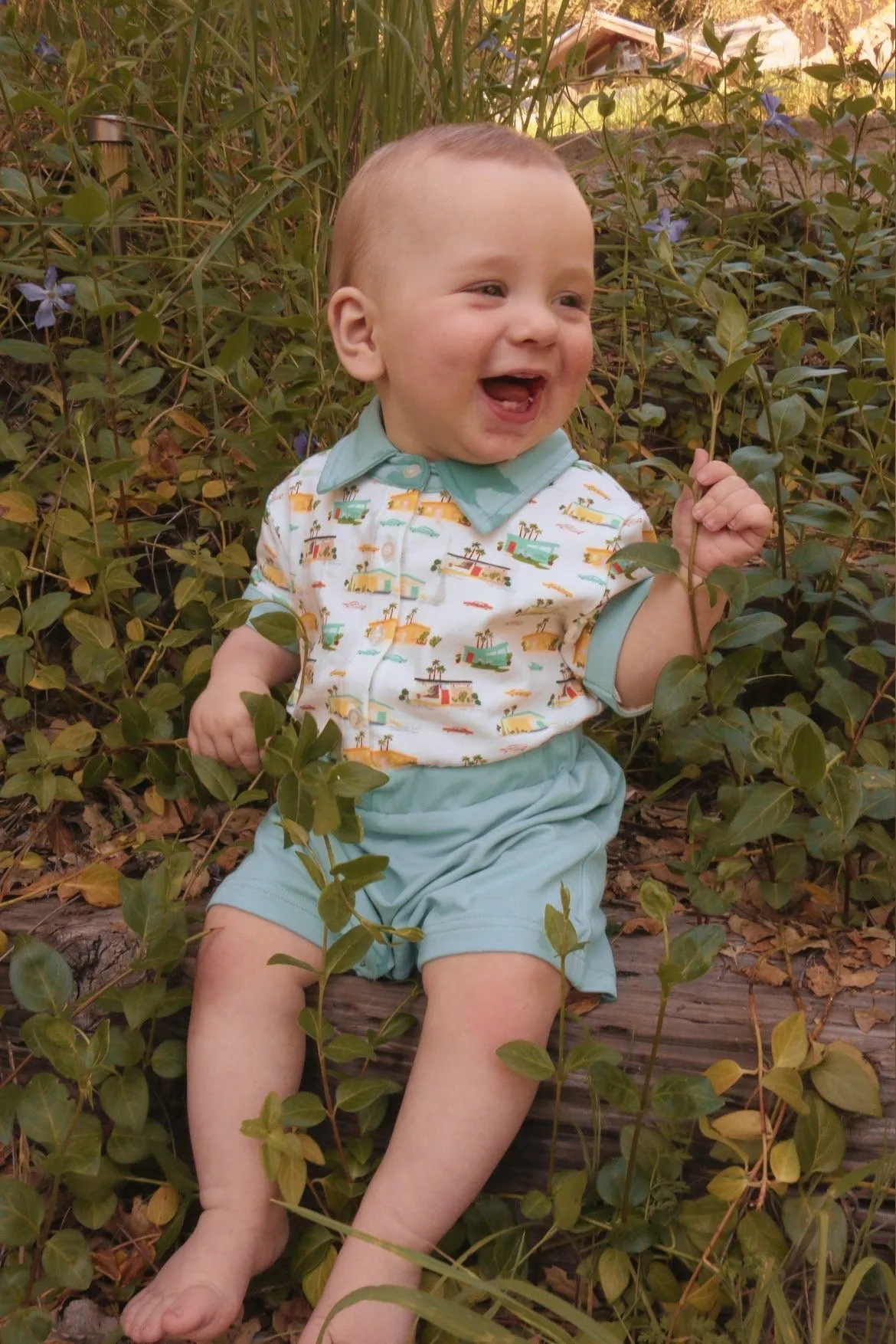Mid Century Summer Baby And Toddler Boys Romper