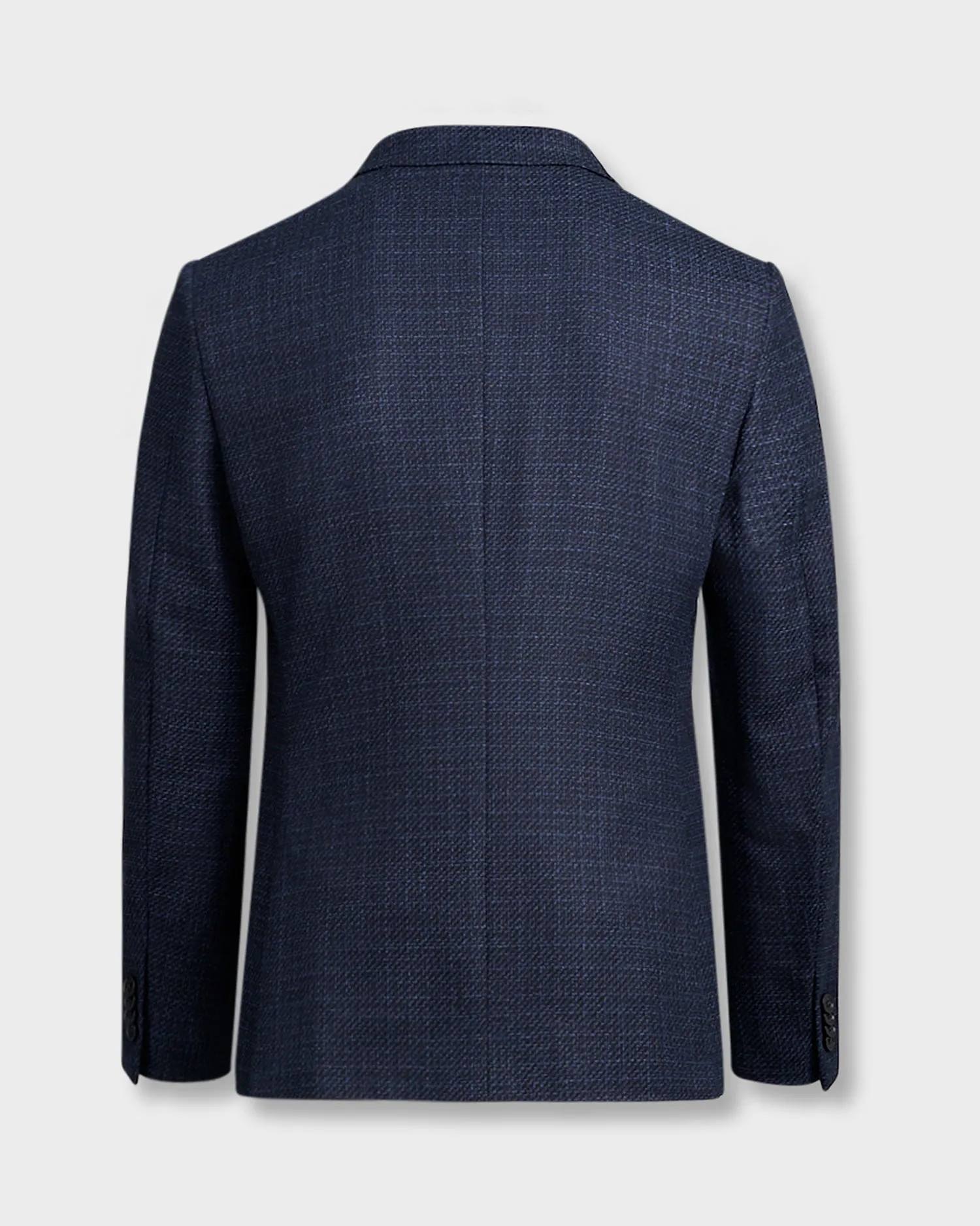 Navy With Woven Shades Of Blue Wool Twill Sports Jacket