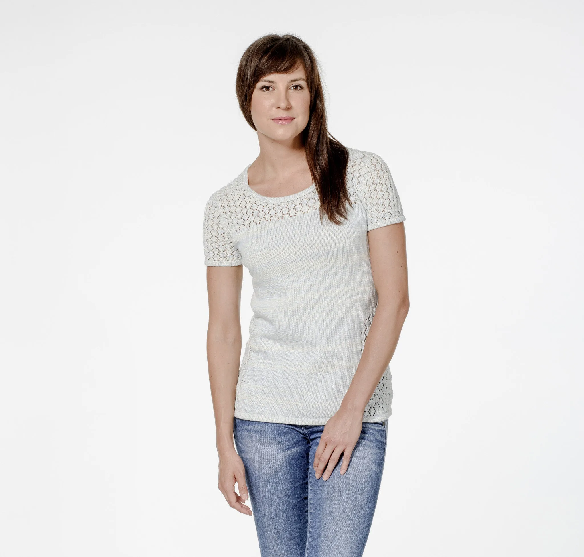 Organic Cotton Lace Knit Top