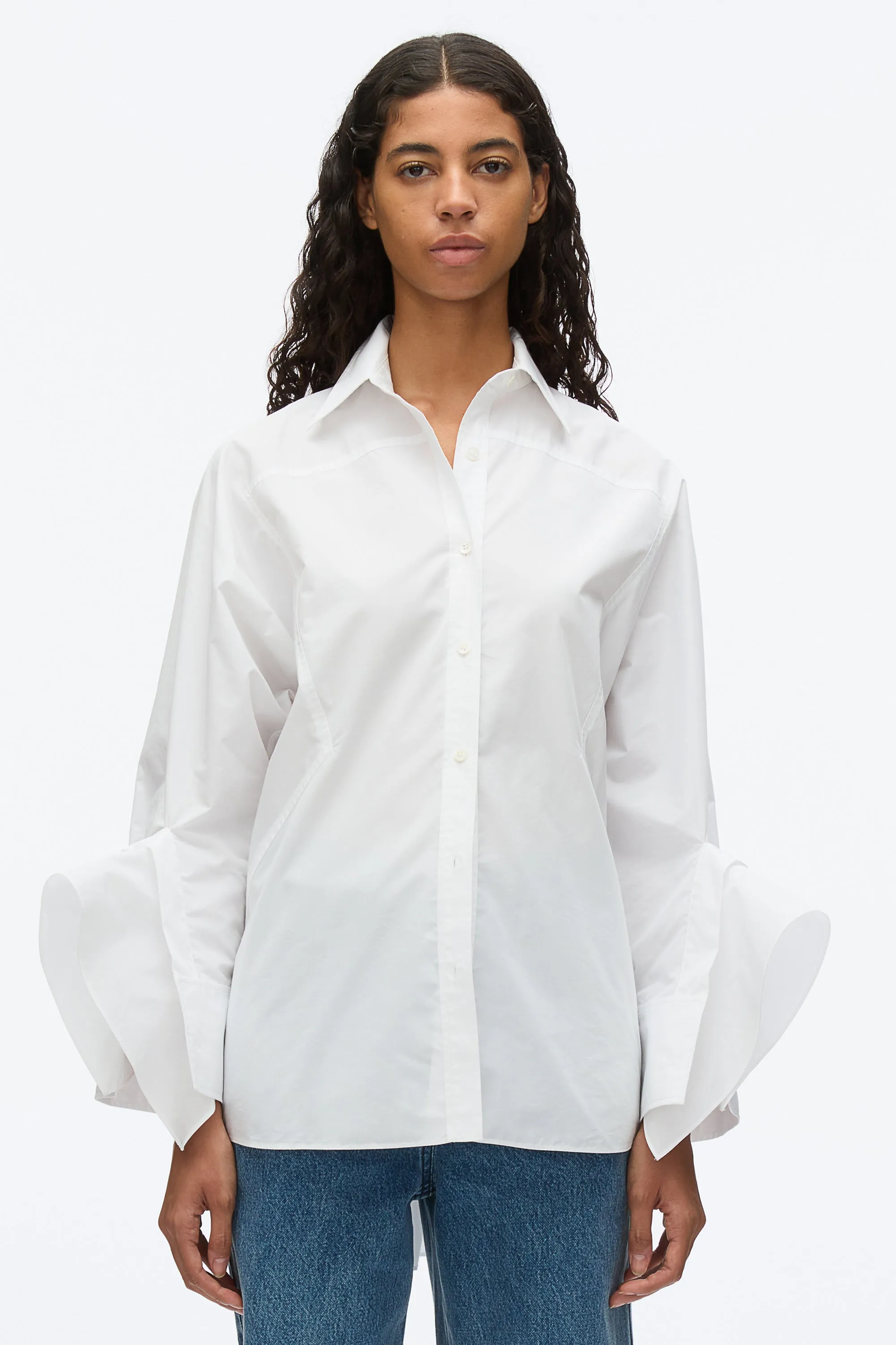 Oversize Shirt with Cascade Cuff