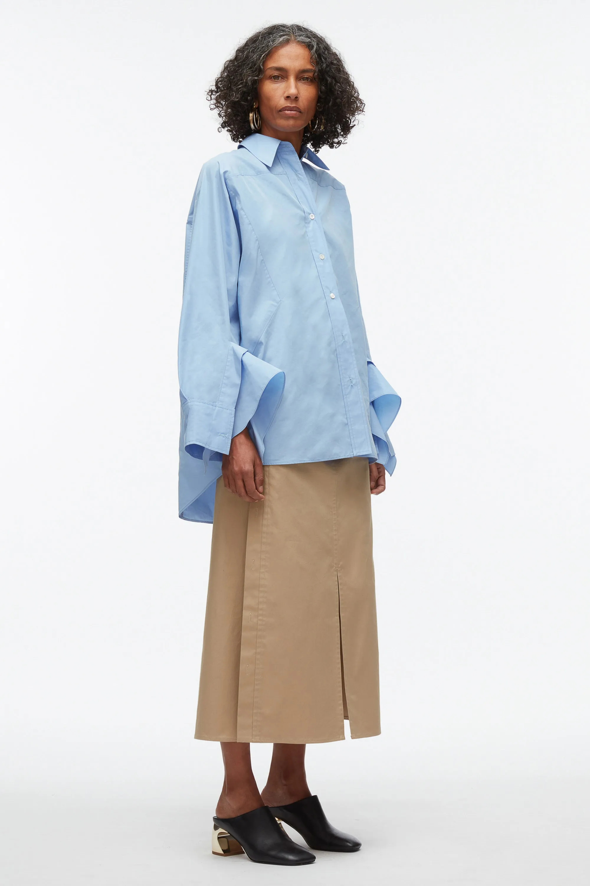 Oversize Shirt with Cascade Cuff