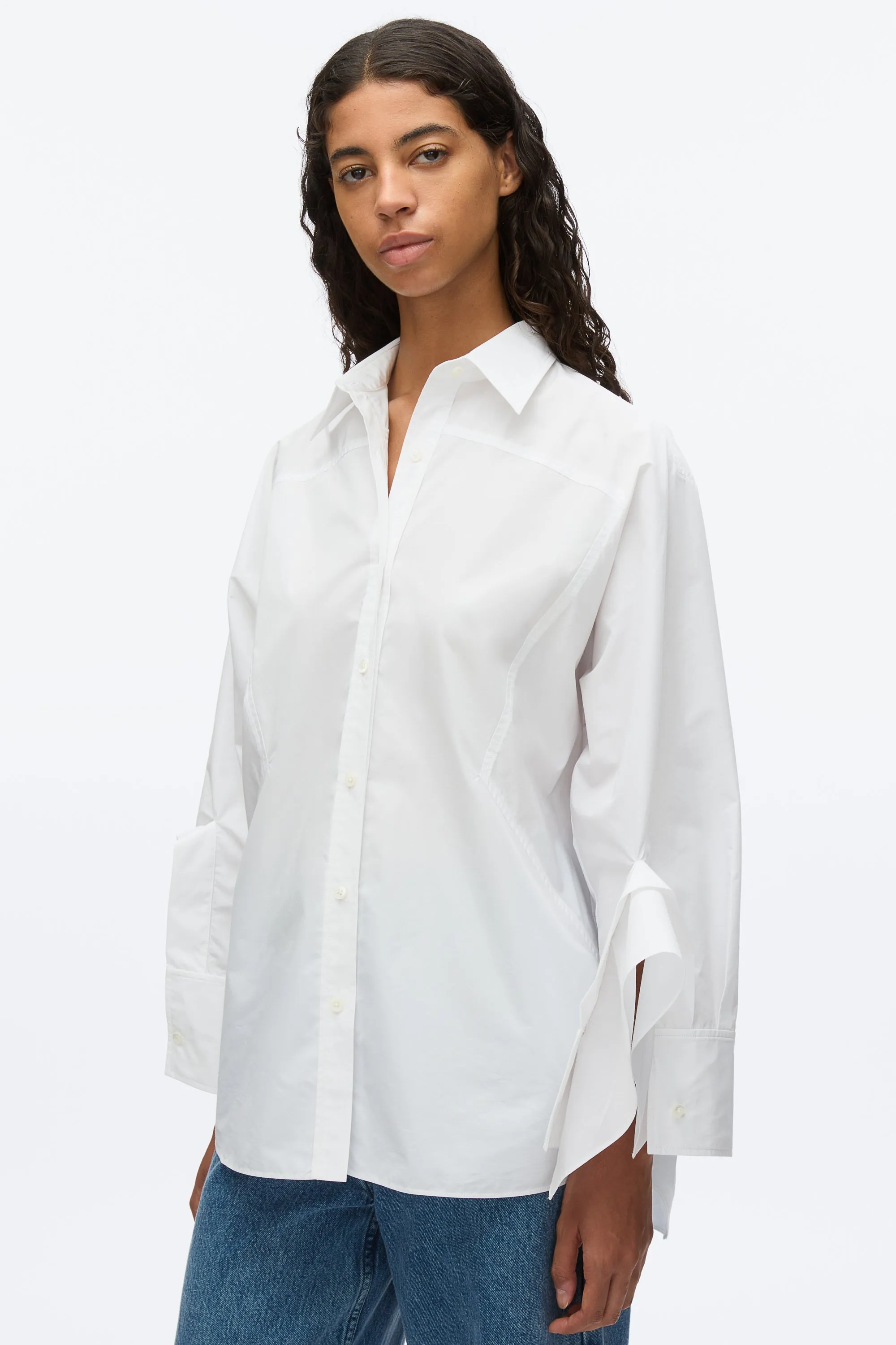 Oversize Shirt with Cascade Cuff