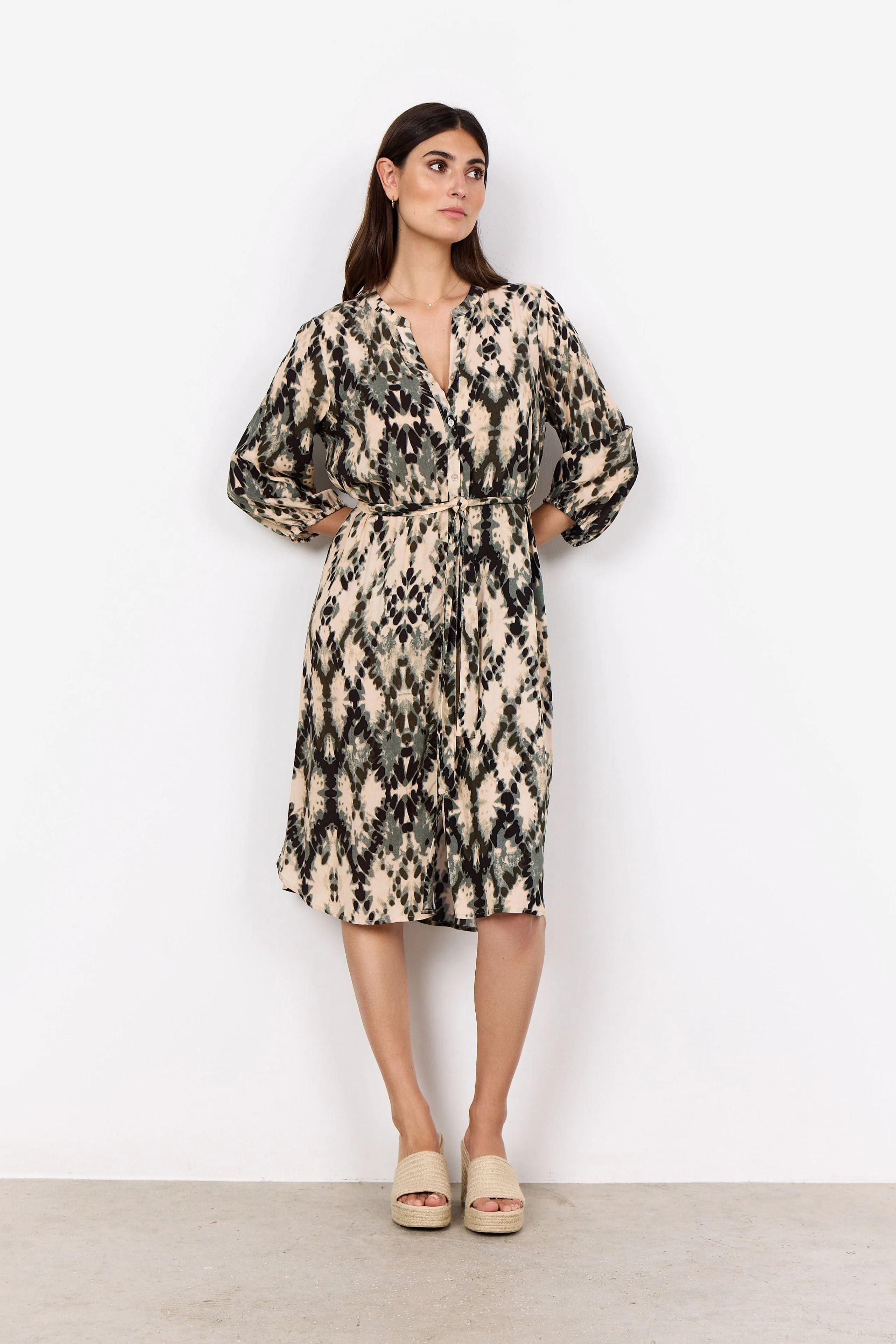 Pontida Abstract Print Dress - Misty Combi