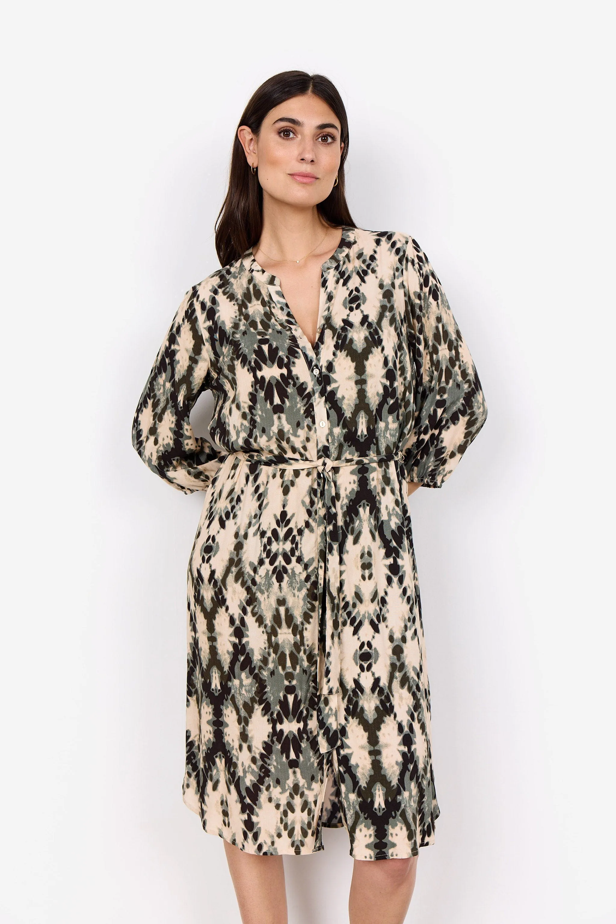 Pontida Abstract Print Dress - Misty Combi