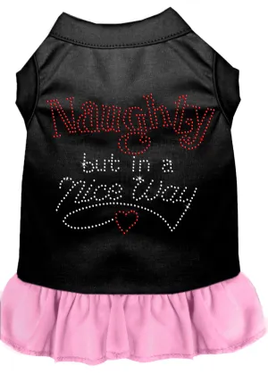 Rhinestone Naughty But In A Nice Way Dress Black With Light Pink Xxxl