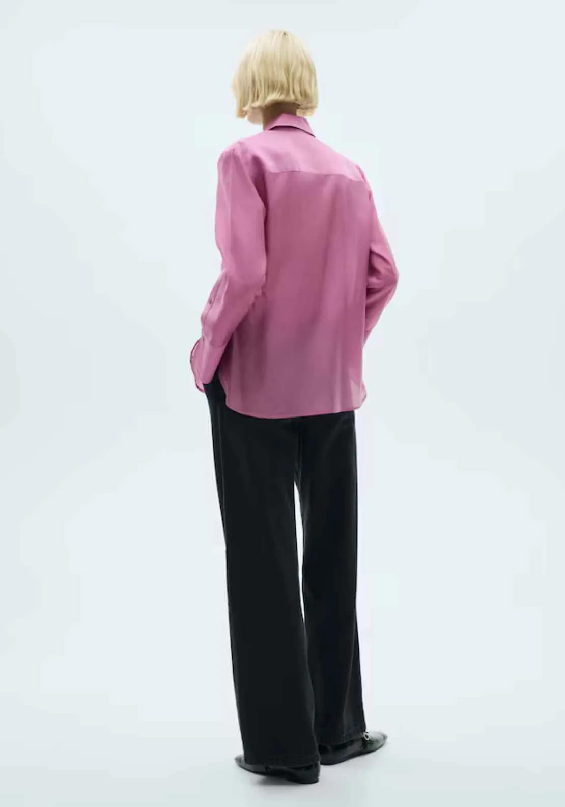 Satin lyocell shirt - Pink