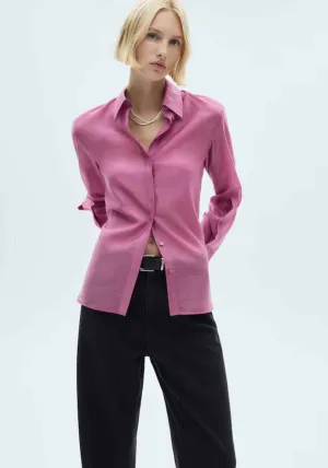 Satin lyocell shirt - Pink