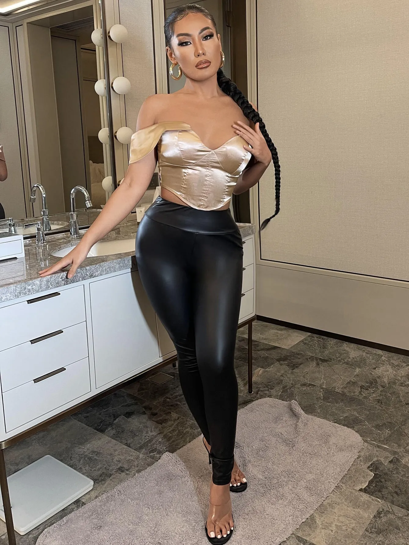 Sexy Plain Zipper Cap Sleeve Off The Shoulder Crop Women Top