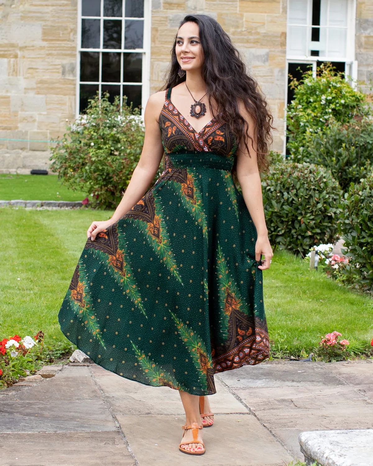 Shanti Bohemian Dress Green