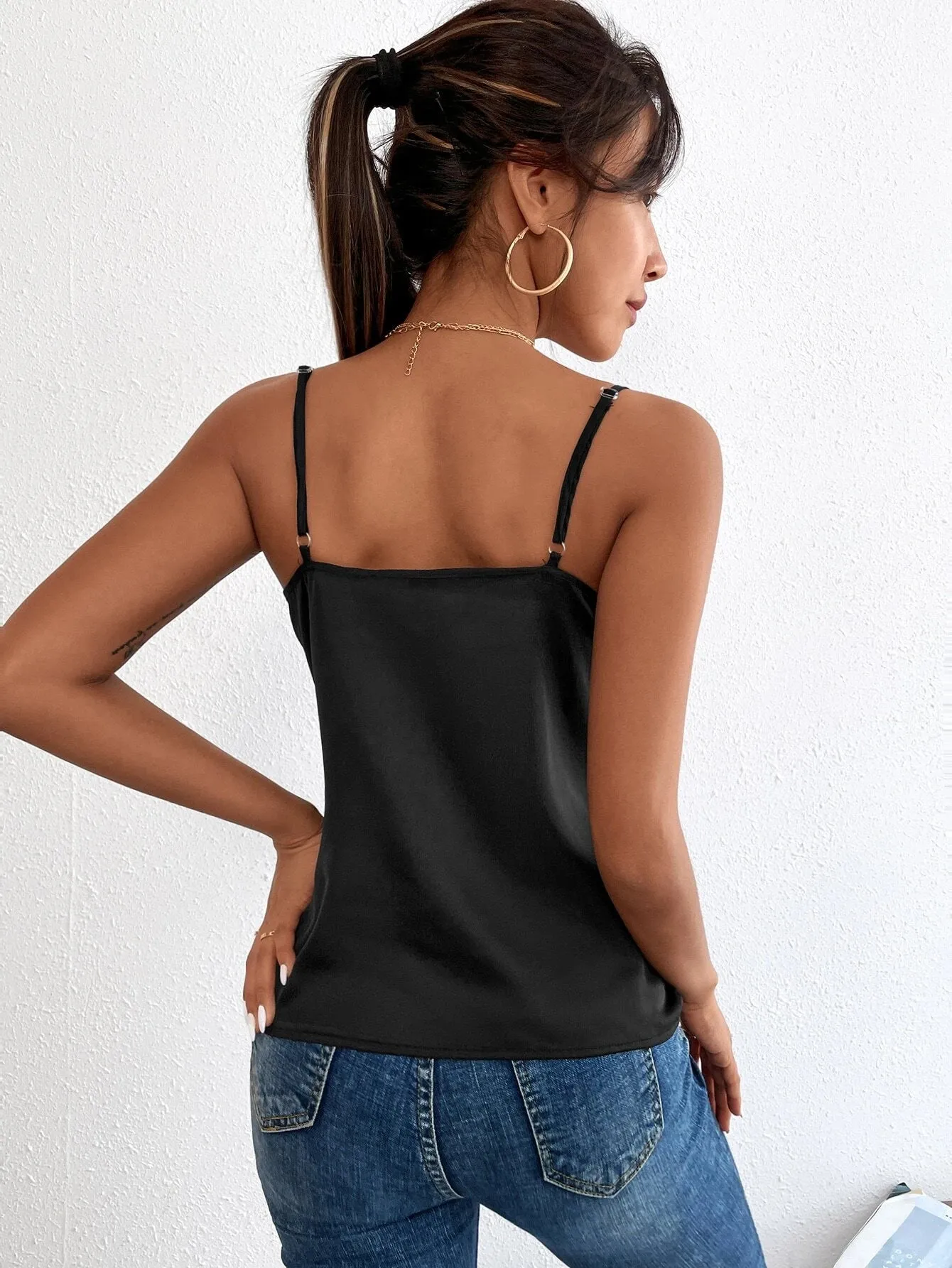 Shein Draped Satin Cami Top