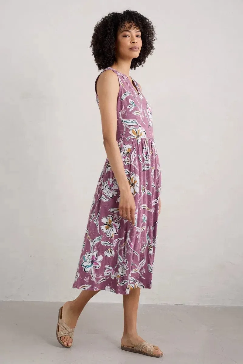 Shelter Bay Sleeveless Jersey Dress - Linework Floral Heather