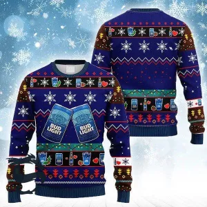 Snowflakes Bud Light Christmas Ugly Sweater