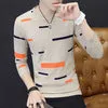spring Autumn Winter Mens Sweaters Fashion Warm Sports Knitted Turtleneck Sweatshirt Mens Slim Fit Business Pullovers Clothing