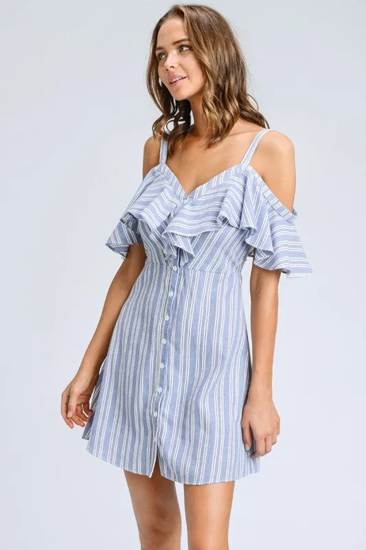 Striped Button Down Mini Dress