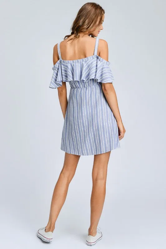 Striped Button Down Mini Dress