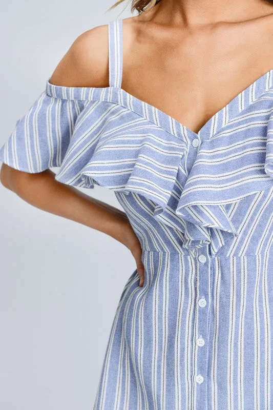 Striped Button Down Mini Dress