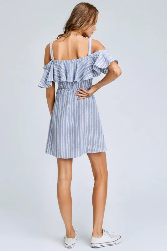 Striped Button Down Mini Dress