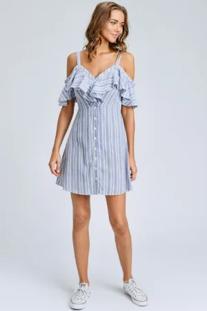 Striped Button Down Mini Dress