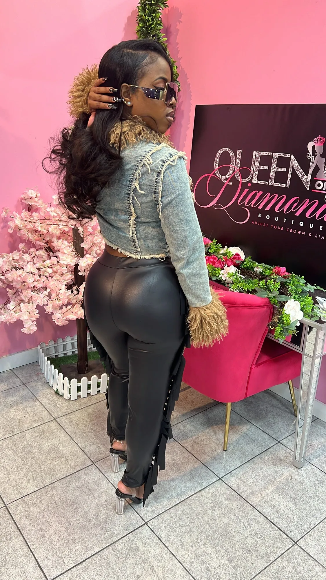Stylish Denim Fur Jacket