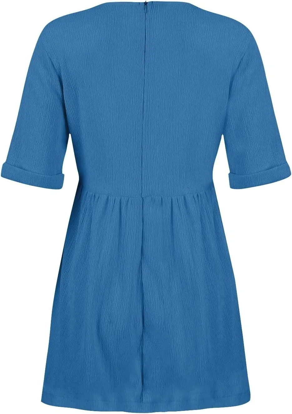 Summer Dresses for Women 2024 Trendy Casual V-Neck Short Sleeve Solid Sundress Loose Comfy Beach Dress with Pockets