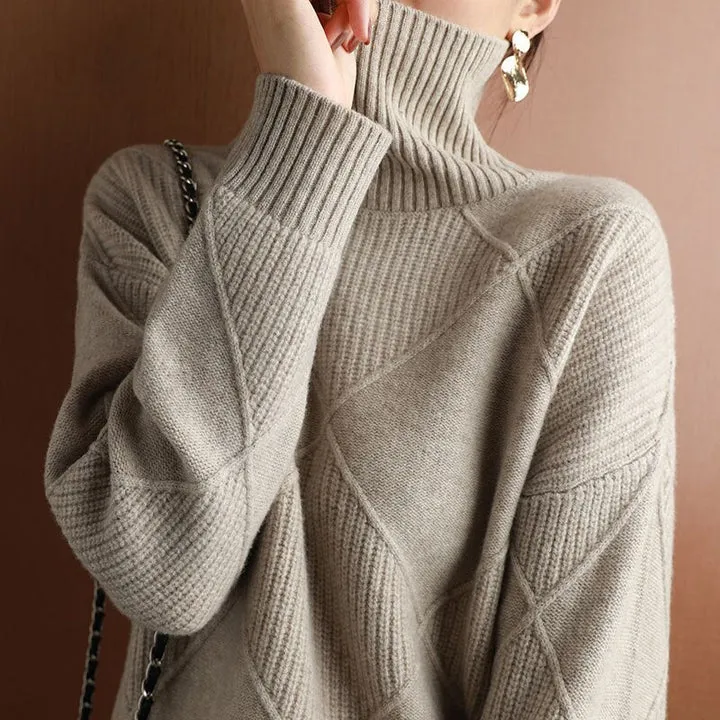 Sweater with warming collar