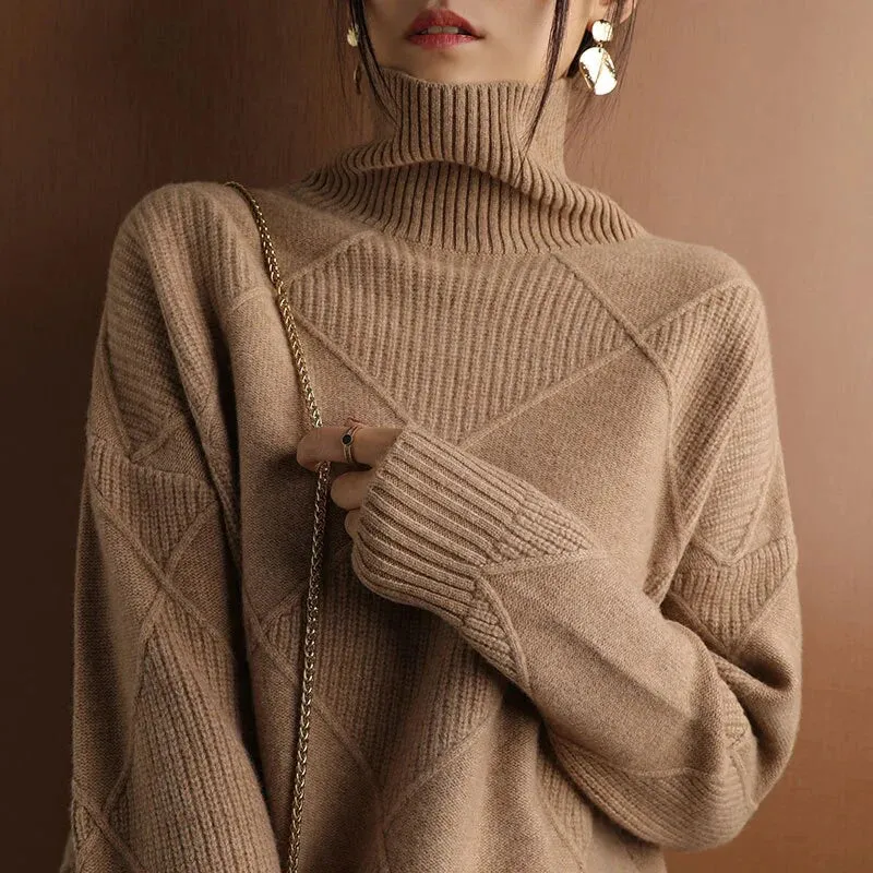 Sweater with warming collar