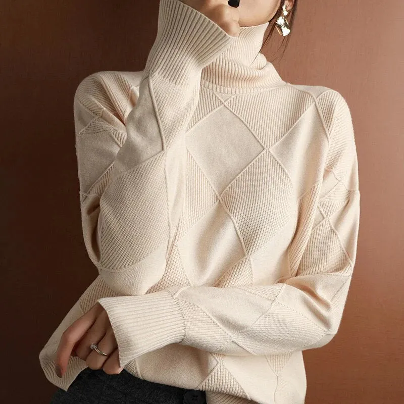 Sweater with warming collar