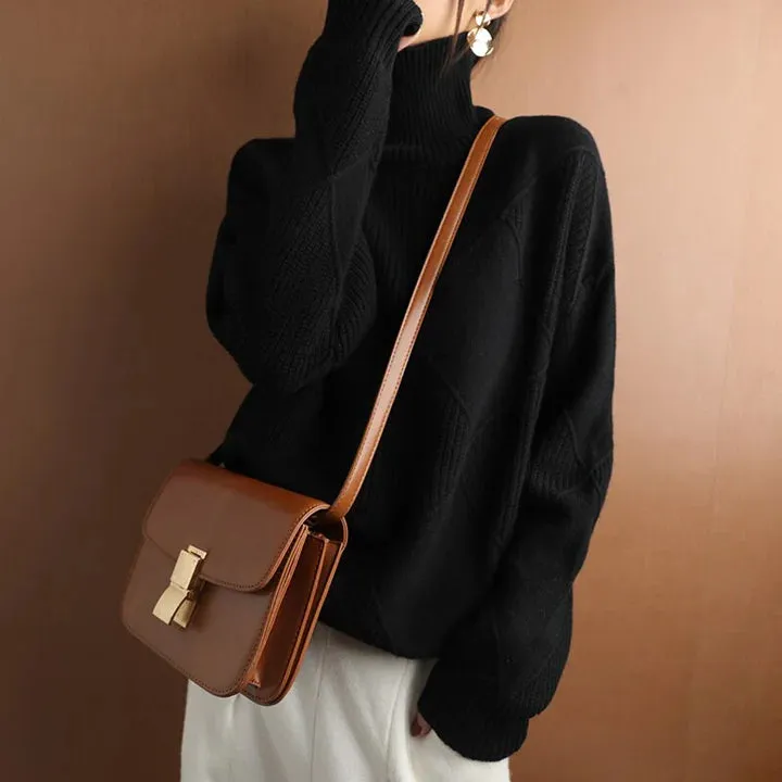 Sweater with warming collar