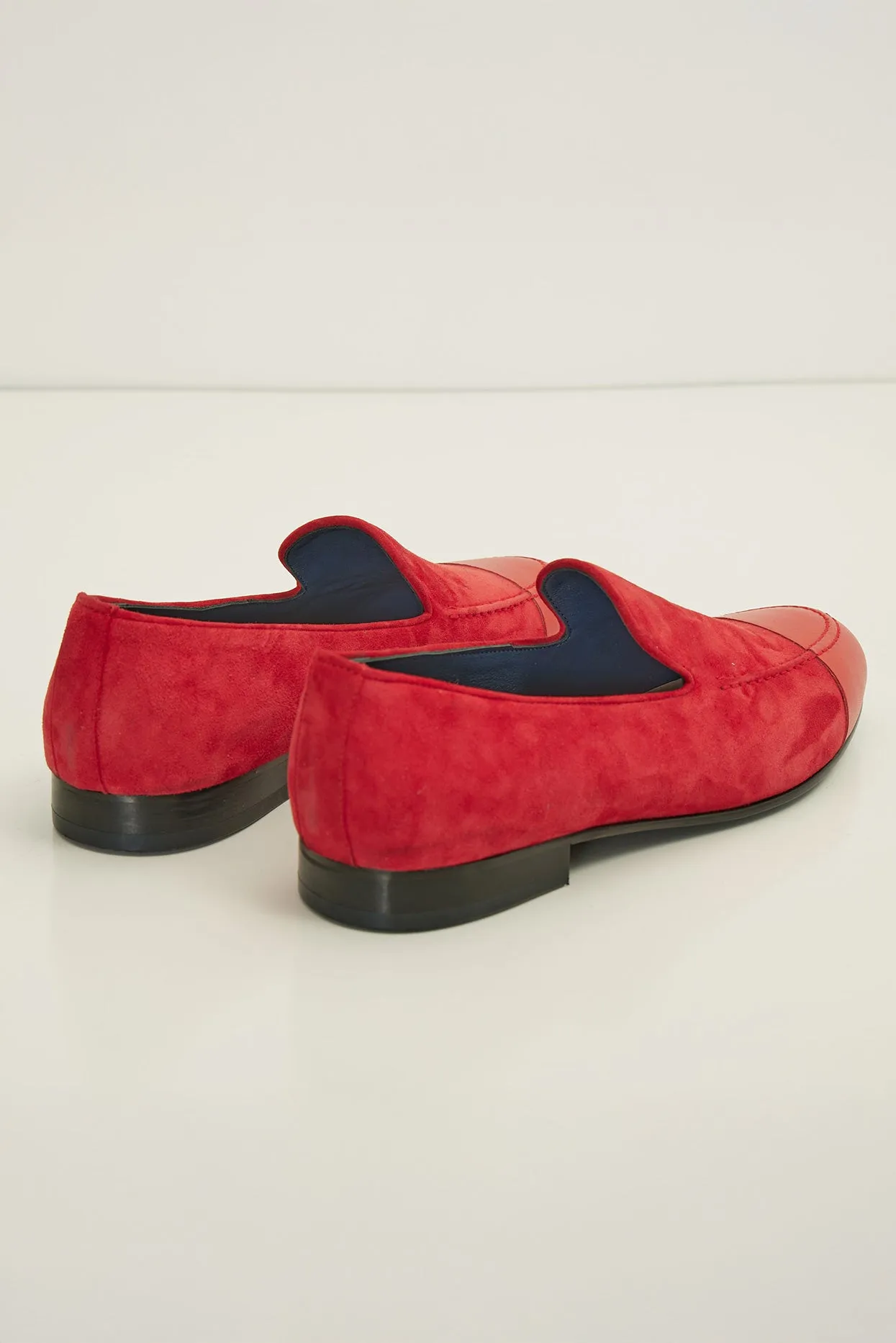 The ''Dipped Toe'' Formal Leather Loafer  - Valentine Red
