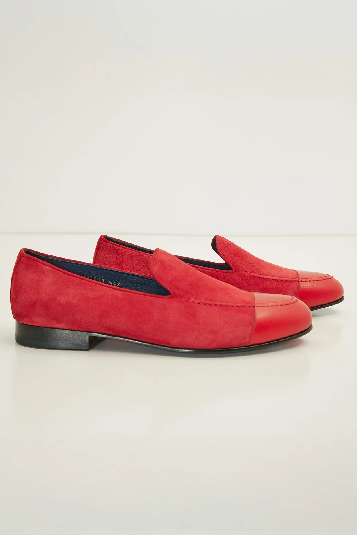 The ''Dipped Toe'' Formal Leather Loafer  - Valentine Red