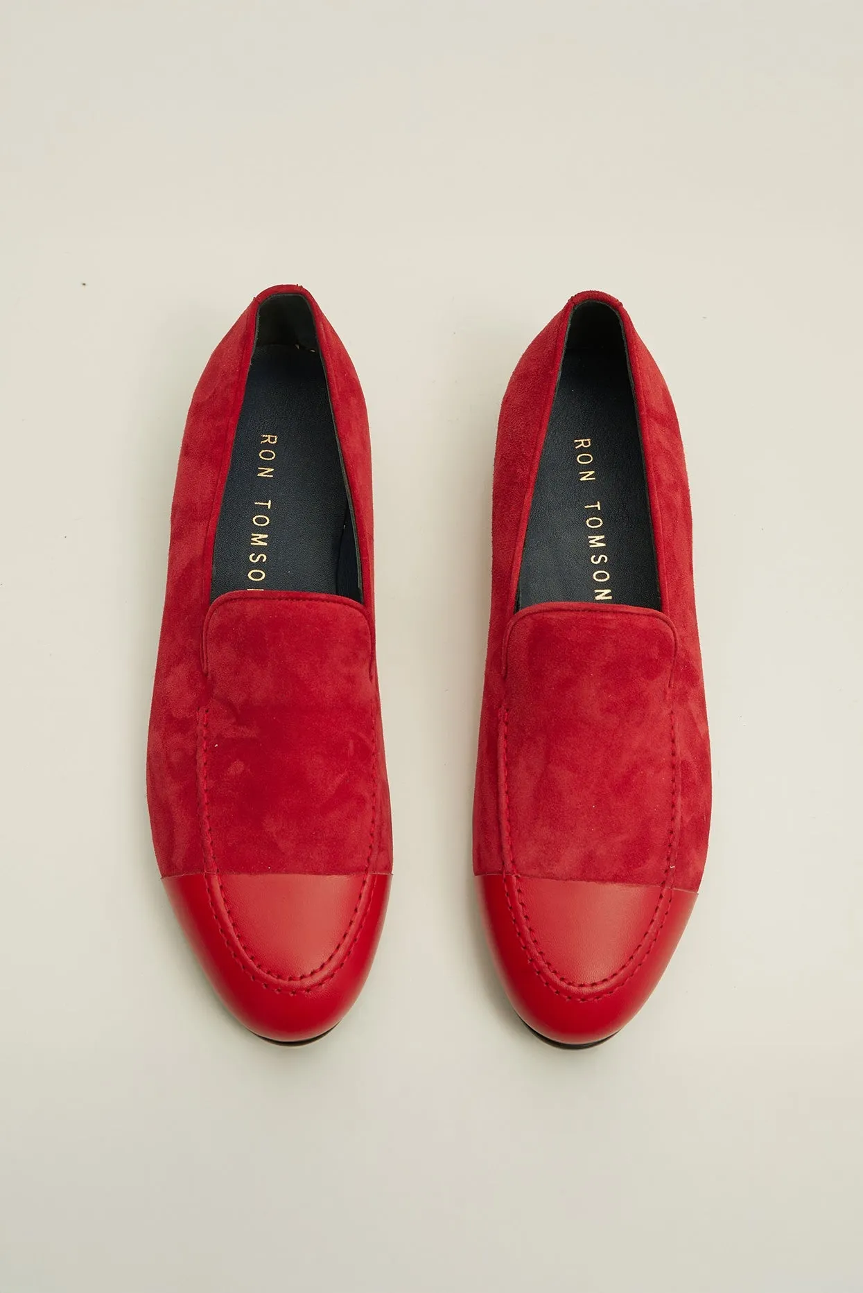The ''Dipped Toe'' Formal Leather Loafer  - Valentine Red